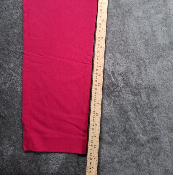 Adrianna Papell Pants Woman 10 Hot Pink Midrise Cropped Straight Stretchy Preppy - Picture 6 of 11